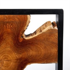 Farmhouse Wall Art Rustic Live Edge Solid Teak Wood Decor 17″x17″ Handmade Decor