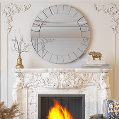 Round Wall Mirror for Living Room Large Elegant Mirror HD Art Decorative Mirror