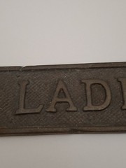 Vintage Brass Ladies Door Restroom Sign( See Pictures)