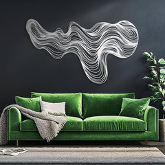 Abstract Lines Metal Wall Decor, Metal Irregular Wall Art, Geometric Line Art Sc