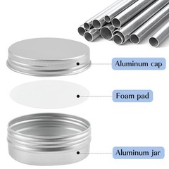TUZAZO 48Pack 2 Oz Aluminum Tin Cans with Screw Lid and 2oz*48, Silver