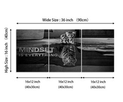 3 Panels Mindset is Everything Motivational Canvas Wall Art Inspirational Entrep