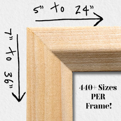 US ART Frames .75″ Thin Black Solid Poplar Wood Picture Poster Frame, S-B