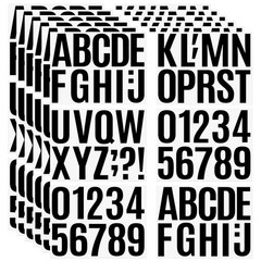 258 Pcs Waterproof 4-Inch Self-Adhesive Vinyl Stickers – Black Alphabet & Number