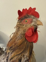Realistic 18” Feathered Rooster Free Standing Country Farmhouse Rustic Decor