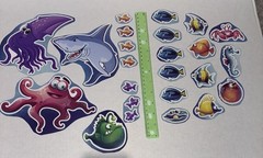 24 Ocean Themed Decal Stickers Small To Large Shark Fish Octopus Squid For Wall
