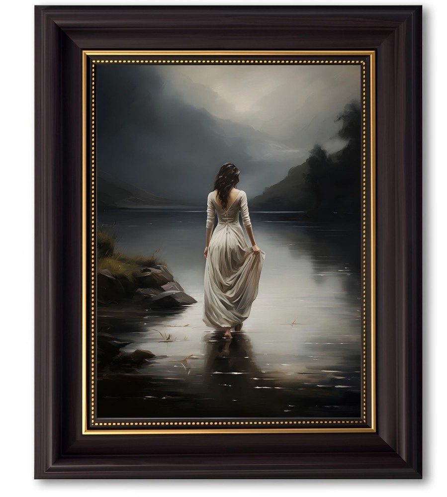 TravelReady Dark Brown Framed Canvas Wall Art Dark Academia Decor Victorian G…