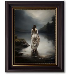 TravelReady Dark Brown Framed Canvas Wall Art Dark Academia Decor Victorian G…