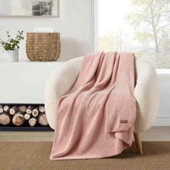 Koolaburra by Ugg Ryanna Throw Blanket Blush Pink VELVETY Luxury 50×70 NEW!