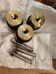 3 Pack Floor Door Stopper Solid Stainless Steel Heavy Duty w/ Rubber Bumper Gold