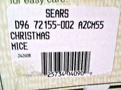 NEW 46″ x 60″ Easy Care «CHRISTMAS MICE» Sears Natural Cotton AFGHAN COLLECTION
