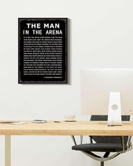Inspirational Framed Wall Art – «The Man in the Arena» Motivational Quote 12x16i