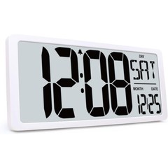 16.9in Extra Large Digital Wall Clock Alarm Clock with Date Temperature Home Use