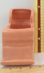 Shawnee Ceramic Rocking Horse Vase Planter Pink Floral Art Deco Vintage 526 USA