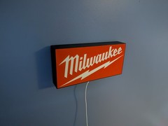 Milwaukee LED Light Box Sign – Tool Wall Art Garage Home Art Decor