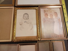 12 Vtg Antique Ornate Gold Metal Brass Embossed Velvet Picture Frame lot MCM