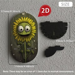 2D Multifunctional Wall-Mounted Shelf Display Rack Sunflower Art Entryway Decor