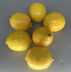 lot of 6 realistic plastic yellow lemons length 3 in