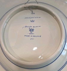 Delfts Blauw RAM Huge 21 Inch Charger Bird Of Paradise Butterfly Scalloped Rim