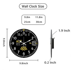 Aviation Altimeter Dial Wall Clock Wooden Silent Clock No Battery Home Decors