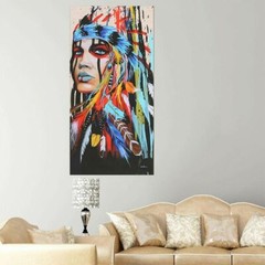 Art Decor Abstract Indian Woman Canvas Oil Painting Print Picture Home Wall Hang