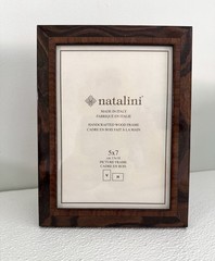NEW Natalini Handmade 5 x 7″ Italy Lacquer Photo Picture Frame Brown Wood Modern