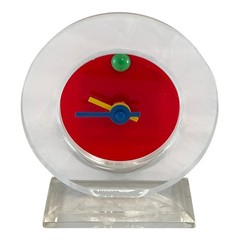 Retro Takane 5.5in Desk Table Clock 80s Postmodern Memphis Corporate Multicolor