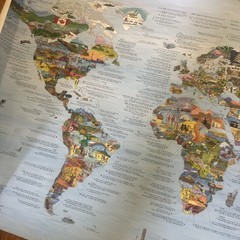 Awesome Maps Bucket List Map Re-Writable High Gloss Travel Wall Poster Open Box