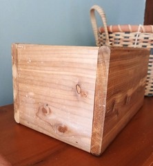 Solid Wood Rectangular Cedar Box Storage Florals Centerpiece 8.5 x 5.75 in. W