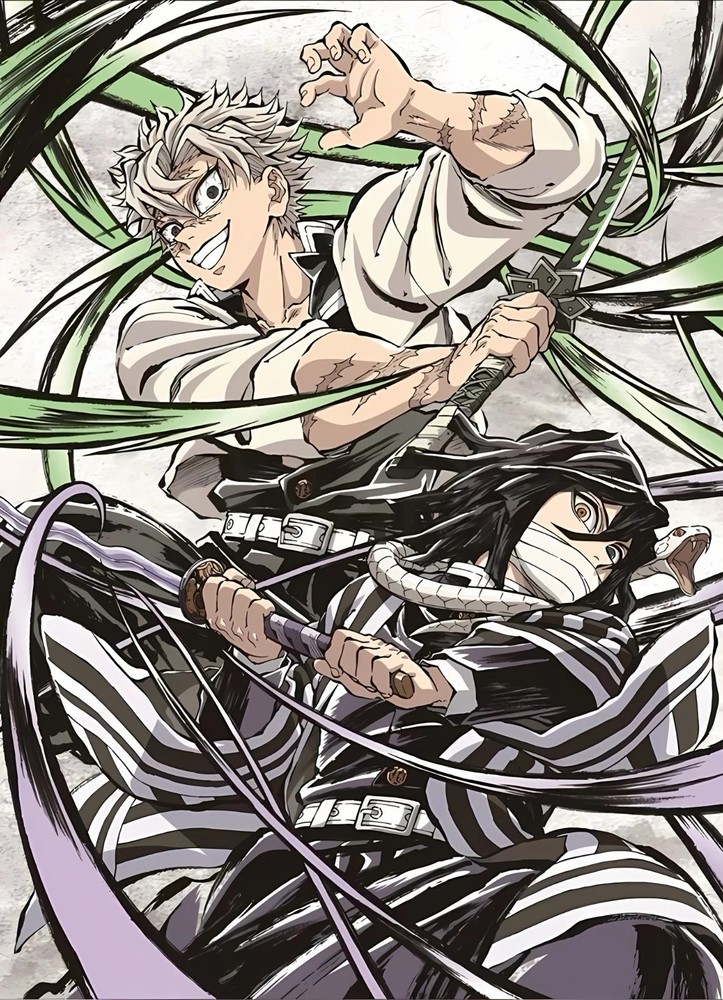 Demon Slayer Kimetsu No Yaiba Sanemi & Obanai Poster print 11″x17″ inches