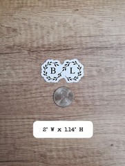 Custom Monogram Sticker | Contour Cut, Glossy Vinyl