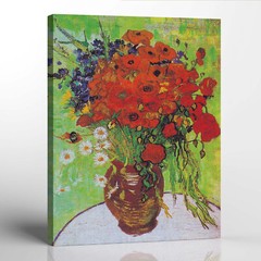 Van Gogh Prints, Red Poppies and Daisies Canvas Print, Famous Paintings Wall Art