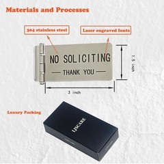 LJSCARE Front Door No Soliciting Sign Do Not Knock Or Ring Doorbell Sign – E…