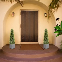 48 Inch Artificial Boxwood Topiary Tree 2 Pack, Two 4FT Potted Boxwood Tree Cone