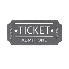 Vintage Ticket Admit One Classic Retro Vinyl Sticker Black Decal Die Cut