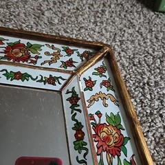 Decorative Diamond wall Mirror, Peruvian Multicolor Accent Mirror for wall decor