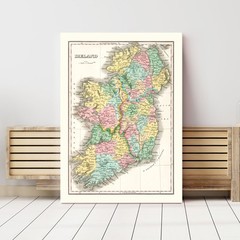 Old Map of Ireland 1827 – Vintage Ireland Art Wall Decor