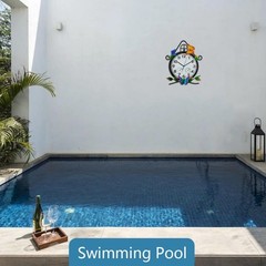 15» Large Outdoor Clock, Wall Clock with Thermometer & Humidity Silent No-Ti…