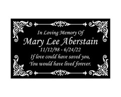Memorial Plaque In Multiple Colors With Personalization – 8″ x 3″