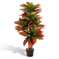 Artificial Croton Palm Tree Indoor Outdoor Tropical Plant Home Decor
