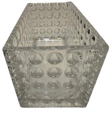 STUNNING Bubble Design Modern Clear Glass Rectangle Storage Vase planter Decor