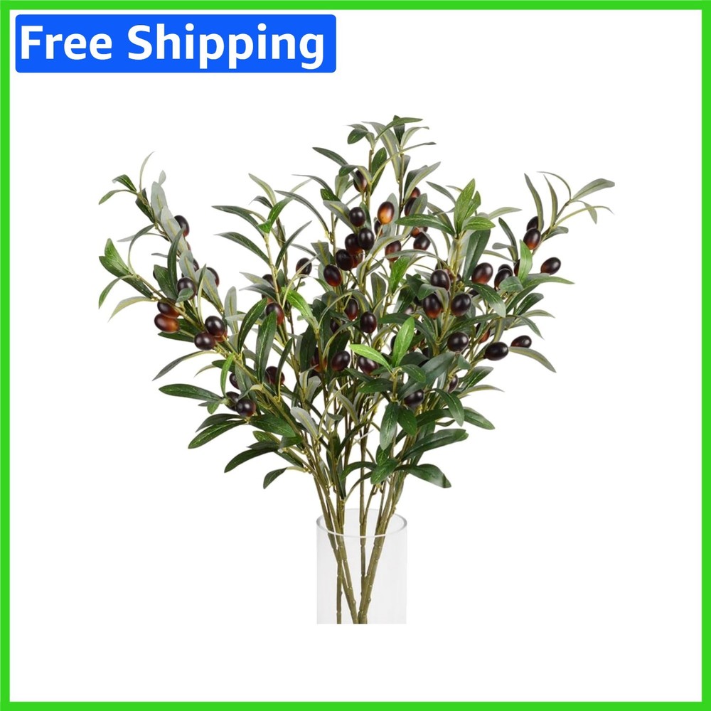 Durable 3-Piece Olive Branch Decoration Stems – Faux Greenery for All Occasions
