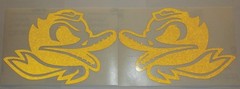 Oregon Ducks Combat Duck Decal Car Window Sticker Vinyl 6 X 4 Inches PAIR