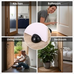 2 Pcs Self Adhesive Door Stoppers, Stainless Steel Floor Door Stop Wall Prote…