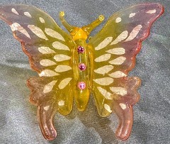 Glass Butterfly Figurine with Austrian Crystal Accents