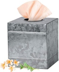 Autumn Alley Square Rustic Tissue Box Cover – Galvanized Bathroom Accessories