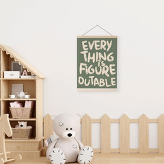 Everything Is Figureoutable Inspirational Wall Art Poster Hanger Frame, Positive