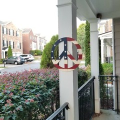 Patriotic American Flag Metal Peace Sign- Metal Treasured Red Peace Sign