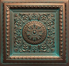 Ceiling Tiles Panels, Glue Up, Decorative, Foam, MAGIC Copper Patina, 70 pieces