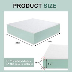 FOUXTEL Extra Thickness 3 Layer Couch Cushion Replacement, 22″x24″x6″ Sofa Cu…